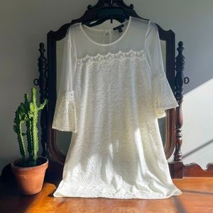 Fun retro-style white mini dress